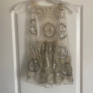 Sequin shear vest